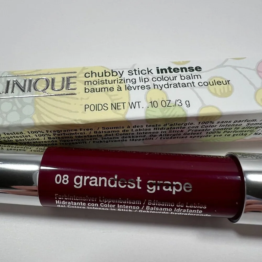 Clinique Chubby Stick Intense Lip Colour Balm Shade 08 Grandest Grape Full Size
